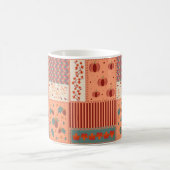 Herbstblatt-Eicheln-Patchwork-Muster-Kunst Kaffeetasse (Mittel)