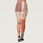 Herbstblatt-Eichen-Patchwork-Muster-Kunst Leggings (Rückseite)