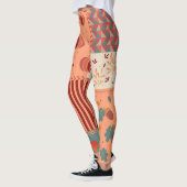 Herbstblatt-Eichen-Patchwork-Muster-Kunst Leggings (Links)