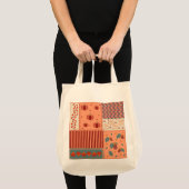 Herbstblatt-Eichen-Patchwork-Muster Kunst Tragetasche (Vorderseite (Produkt))