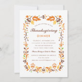 Herbstblatt Erntedank Abendessen Einladung (Vorderseite)