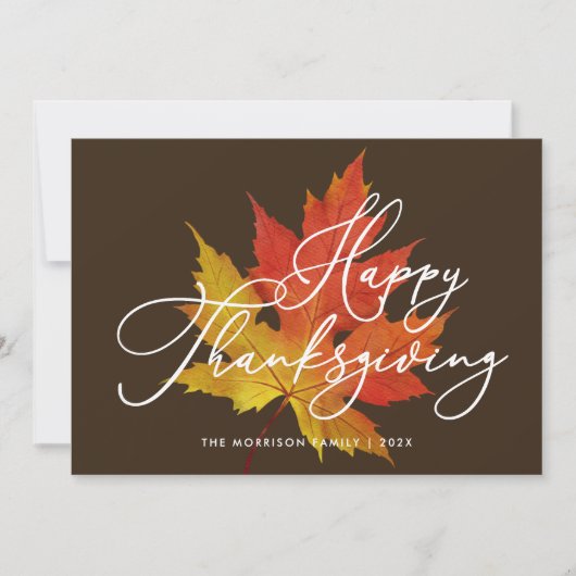 Herbstblatt-Erntedank Feiertagskarte (Vorderseite)