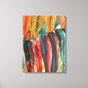 Herbstblatt färbt ursprüngliche stilisierte leinwanddruck