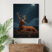 Herbstblatt Hirsch Schlaft unter Sternen Poster 