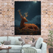 Herbstblatt Hirsch Schlaft unter Sternen Poster 