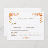 Herbstblatt Hochzeitkarte RSVP mit Umschlag (Vorne/Hinten)