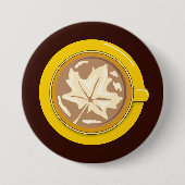 Herbstblatt Kaffee Latte Button (Vorderseite)