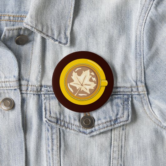 Herbstblatt Kaffee Latte Button (Beispiel)