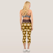 Herbstblatt Kaffee Latte Capri Leggings (Rückseite)