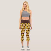 Herbstblatt Kaffee Latte Capri Leggings (Vorderseite)