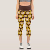 Herbstblatt Kaffee Latte Capri Leggings (Vorderseite)