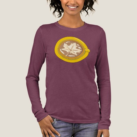 Herbstblatt Kaffee Latte Tri-Blend Shirt (Vorderseite)