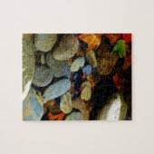 Herbstblatt mit Felsen in der Gebirgsbucht Puzzle (Horizontal)
