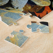 Herbstblatt mit Felsen in der Gebirgsbucht Puzzle (Seite)