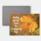 Herbstblatt mit Herz Thanksgiving Magnet (Vorderseite/Rückseite)
