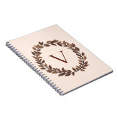 Herbstblatt-Monogramm Initiale Herbstdesign Notizblock (Rechte Seite)