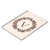 Herbstblatt-Monogramm Initiale Herbstdesign Notizblock (Linke Seite)