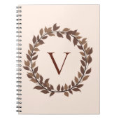 Herbstblatt-Monogramm Initiale Herbstdesign Notizblock (Vorderseite)
