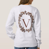 Herbstblatt-Monogramm Initiale Herbstdesign Sweatshirt (Rückseite)