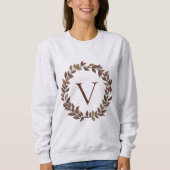 Herbstblatt-Monogramm Initiale Herbstdesign Sweatshirt (Vorderseite)