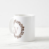 Herbstblatt-Monogramm-Initialname Herbstdesign Kaffeetasse (Vorderseite Links)