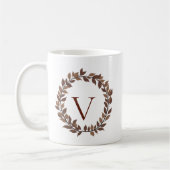 Herbstblatt-Monogramm-Initialname Herbstdesign Kaffeetasse (Links)