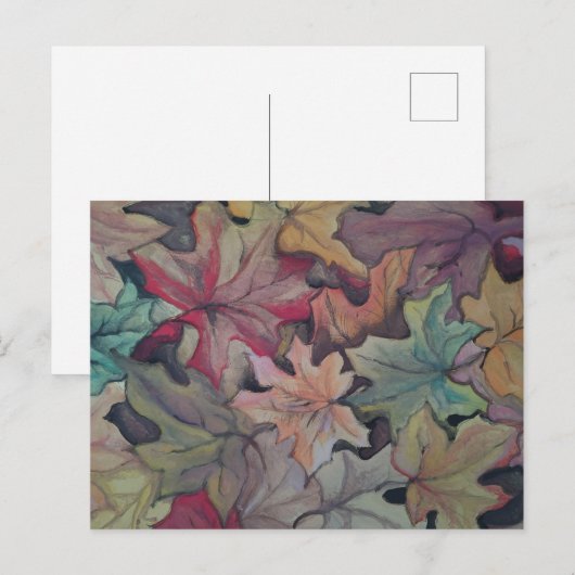 Herbstblatt Postkarte (Vorne/Hinten)