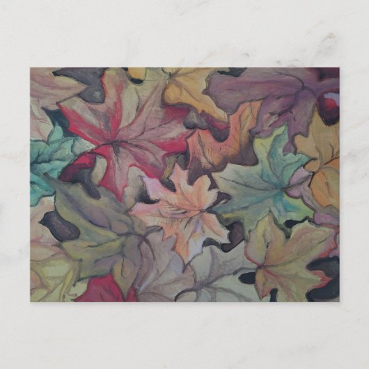 Herbstblatt Postkarte (Vorderseite)