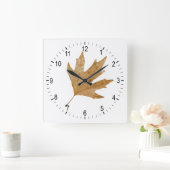 Herbstblatt Quadratische Wanduhr (Zuhause)