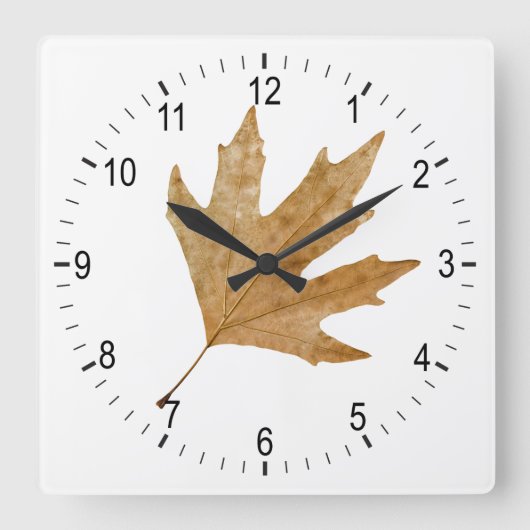 Herbstblatt Quadratische Wanduhr (Vorderseite)