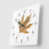 Herbstblatt Quadratische Wanduhr (Winkel)