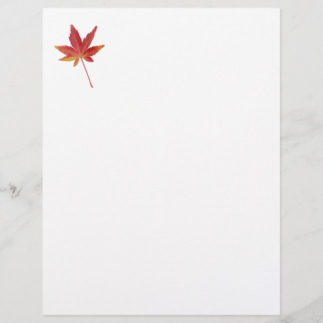 Herbstblatt Roter Single Briefbogen (Vorderseite)