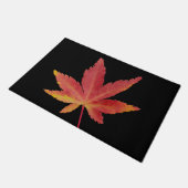 Herbstblatt Roter Single Fußmatte (Schrägansicht)