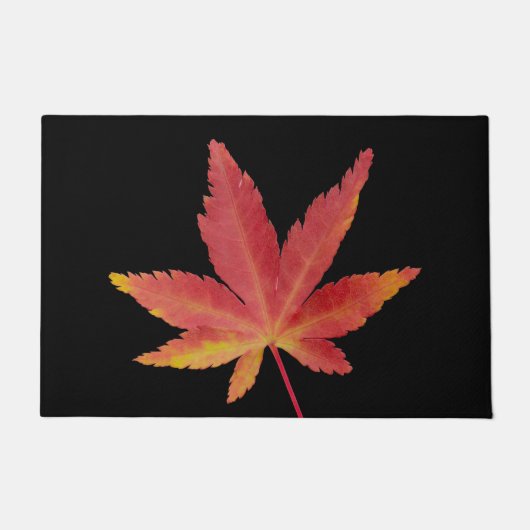Herbstblatt Roter Single Fußmatte (Vorderseite)