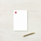 Herbstblatt Roter Single Post-it Klebezettel (Auf Schreibtisch)