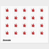 Herbstblatt Roter Single Quadratischer Aufkleber (Blatt)