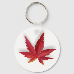 Herbstblatt Roter Single Schlüsselanhänger