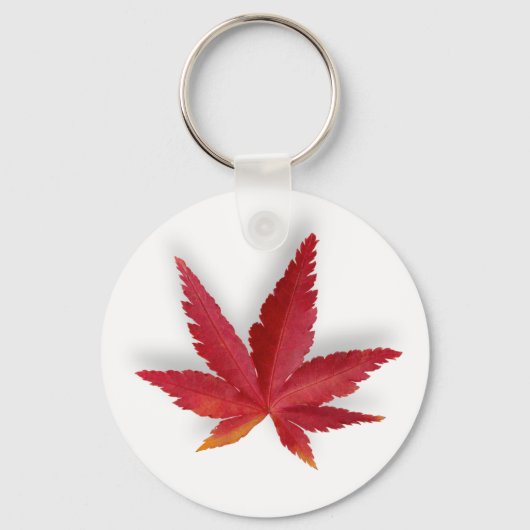 Herbstblatt Roter Single Schlüsselanhänger (Vorderseite)