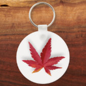 Herbstblatt Roter Single Schlüsselanhänger (Vorderseite)
