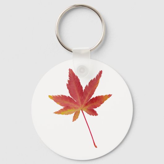 Herbstblatt Roter Single Schlüsselanhänger (Vorderseite)