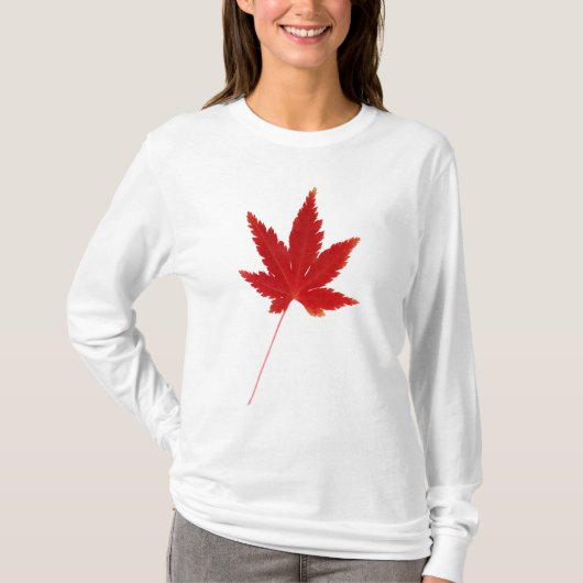 Herbstblatt Roter Single T-Shirt (Vorderseite)
