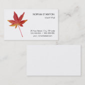 Herbstblatt Roter Single Visitenkarte (Vorne/Hinten)