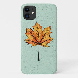 Herbstblatt über Blaues Dekor Botanische Kunst Case-Mate iPhone Hülle