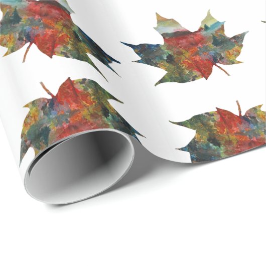 Herbstblatt-Wrackpapier Geschenkpapier (Rolleneckpunkt)