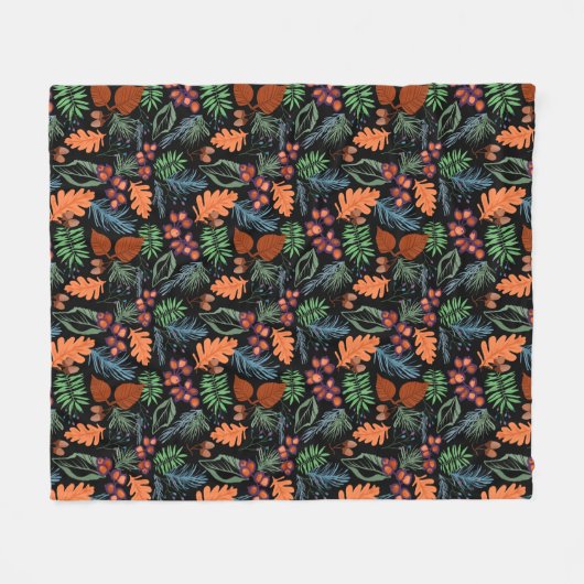 Herbstblattdecke Fleecedecke (Vorderseite (Horizontal))