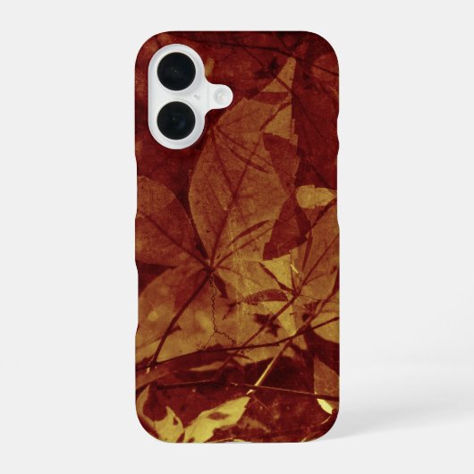 Herbstblätter Abstrakte Ockertöne iPhone 16 Hülle (Rückseite)