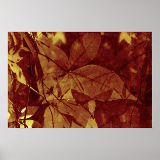 Herbstblätter Abstrakte Ockertöne Poster