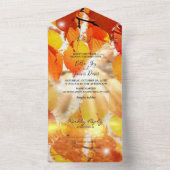 Herbstblätter Alles in einer Hochzeitseinladung All In One Einladung (Innen Boden)