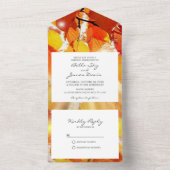 Herbstblätter Alles in einer Hochzeitseinladung All In One Einladung (Innen Boden)