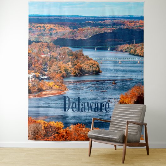 Herbstblätter am Delaware River Wandteppich (Beispiel)